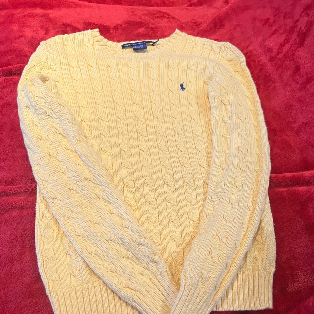 Polo Ralph Lauren size medium in lovely yellow. Warm and comfortable for girls.